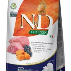 ND Pumpkin Lamb & Blueberry Medium / Maxi Puppy - пълноценна храна с тиква за подрастващи кучета от средните и едри породи с агне и боровинки